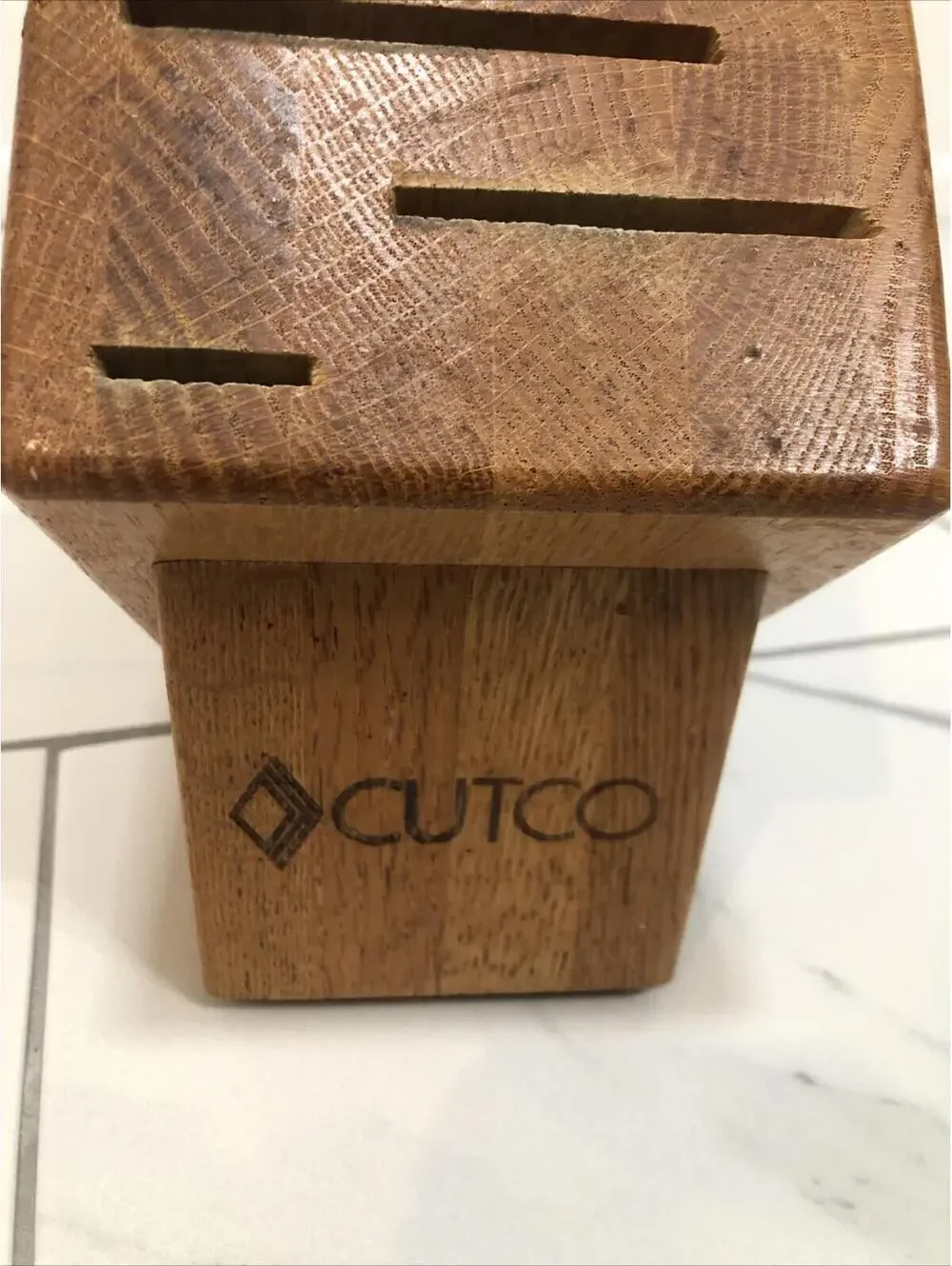 CUTCO 5 Slot Gourmet Knife Block‎ Solid Honey Oak (Block only)